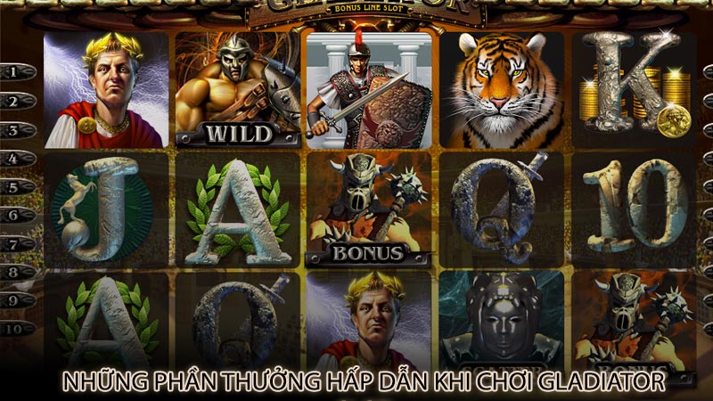 Những phần thưởng hấp dẫn khi chơi Gladiator slot